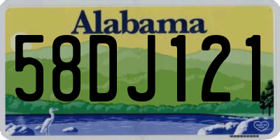 AL license plate 58DJ121
