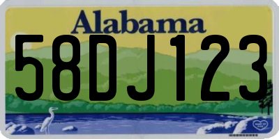 AL license plate 58DJ123