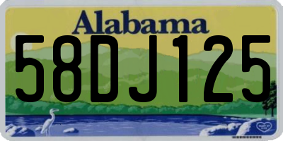 AL license plate 58DJ125