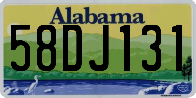 AL license plate 58DJ131