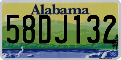 AL license plate 58DJ132