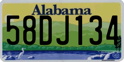 AL license plate 58DJ134