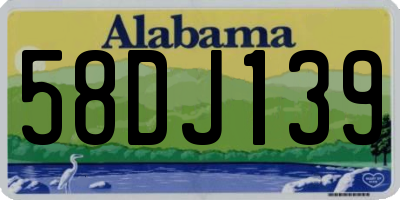 AL license plate 58DJ139