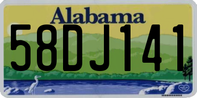 AL license plate 58DJ141