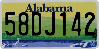 AL license plate 58DJ142