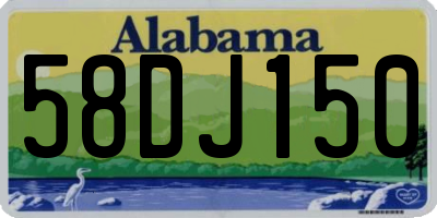 AL license plate 58DJ150