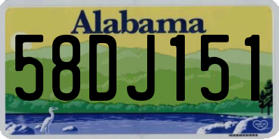 AL license plate 58DJ151