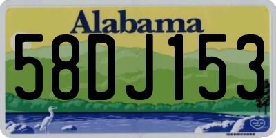 AL license plate 58DJ153