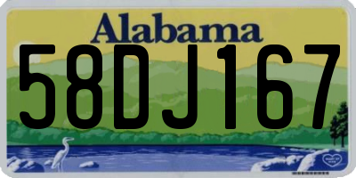 AL license plate 58DJ167