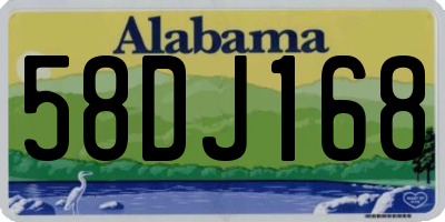 AL license plate 58DJ168
