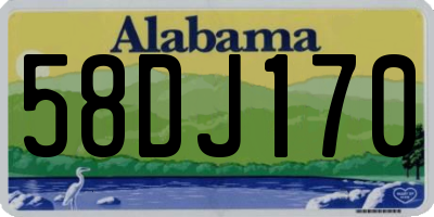 AL license plate 58DJ170