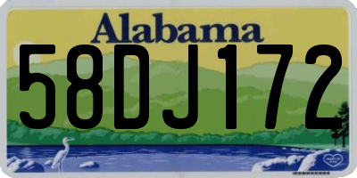 AL license plate 58DJ172