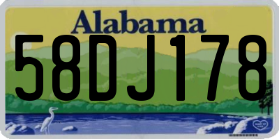 AL license plate 58DJ178