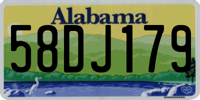 AL license plate 58DJ179