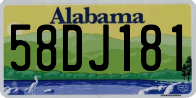 AL license plate 58DJ181