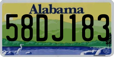 AL license plate 58DJ183