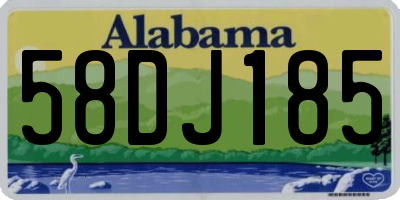 AL license plate 58DJ185