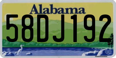 AL license plate 58DJ192