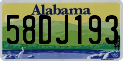 AL license plate 58DJ193