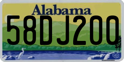 AL license plate 58DJ200
