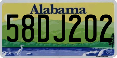 AL license plate 58DJ202