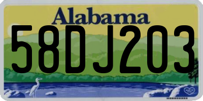 AL license plate 58DJ203