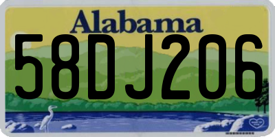 AL license plate 58DJ206