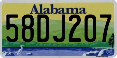AL license plate 58DJ207