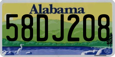 AL license plate 58DJ208