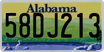 AL license plate 58DJ213