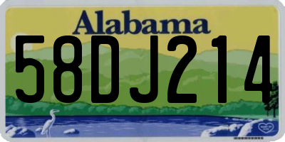 AL license plate 58DJ214