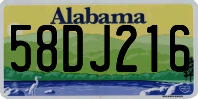 AL license plate 58DJ216
