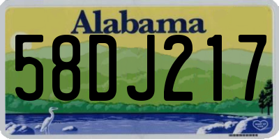 AL license plate 58DJ217