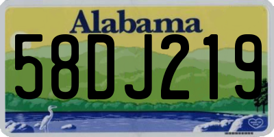 AL license plate 58DJ219