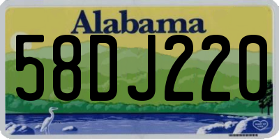 AL license plate 58DJ220