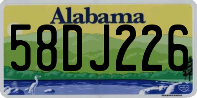 AL license plate 58DJ226