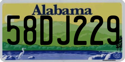 AL license plate 58DJ229