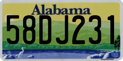 AL license plate 58DJ231