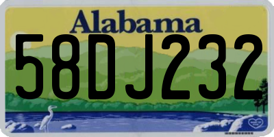 AL license plate 58DJ232
