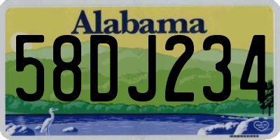 AL license plate 58DJ234