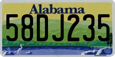 AL license plate 58DJ235