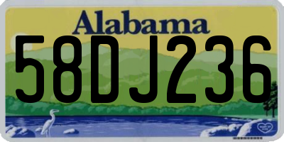 AL license plate 58DJ236