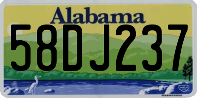 AL license plate 58DJ237
