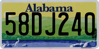 AL license plate 58DJ240