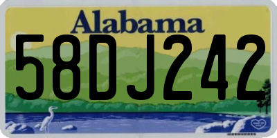 AL license plate 58DJ242