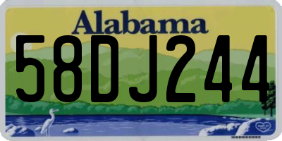 AL license plate 58DJ244