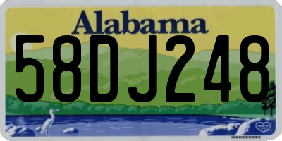AL license plate 58DJ248