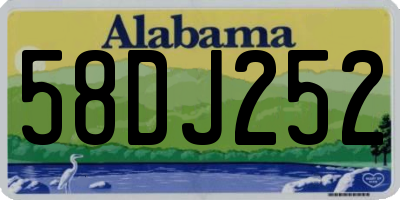 AL license plate 58DJ252
