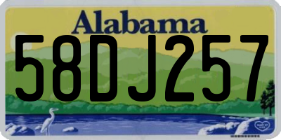 AL license plate 58DJ257