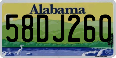 AL license plate 58DJ260